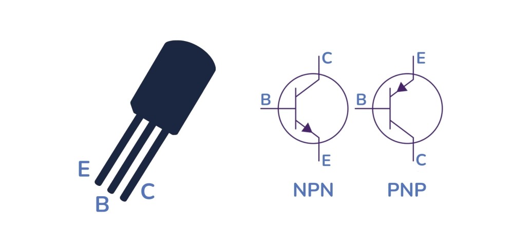 bjt transistor pinout symbols